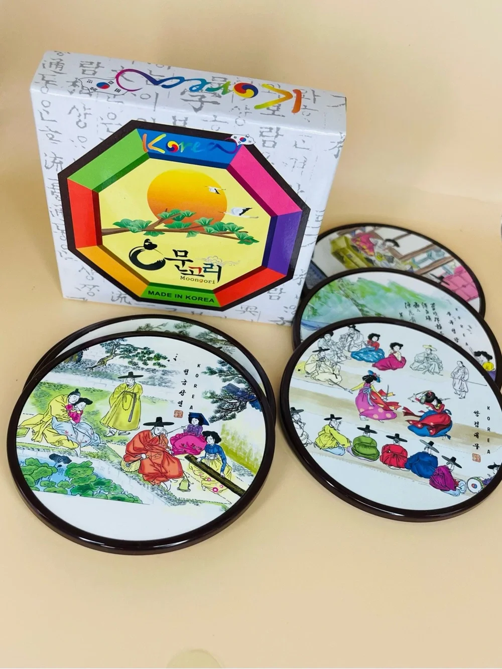 Moongori Korean traditional coaster set